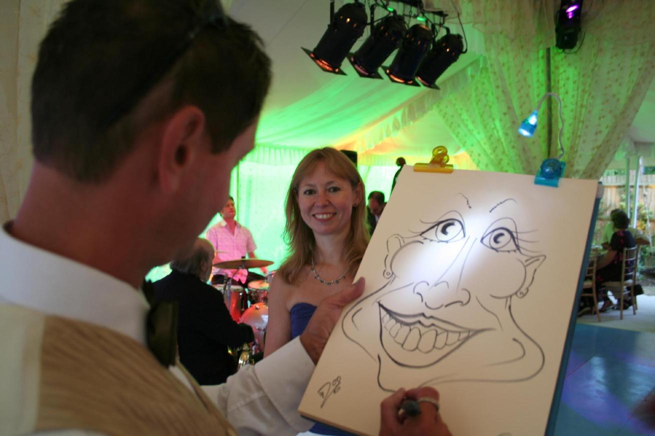 Dunston hall Wedding entertainment, quick drawings 