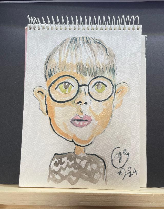 5 minute watercolour portraits of wedding guests 