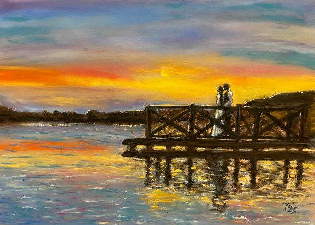 Wedding-artist-paintin-live-Boathouse-Norfolk