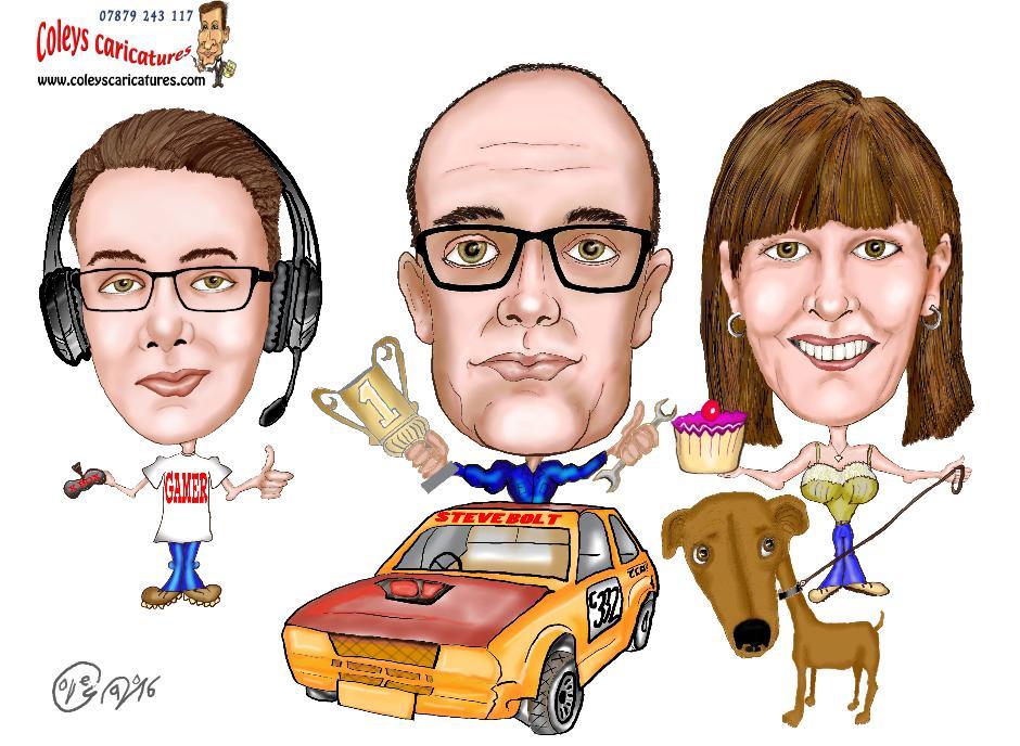 Caricatures can be produced of several persons 