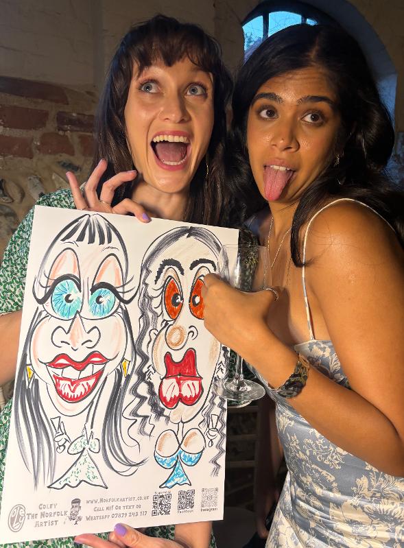 Hunters hall Bride and groom quick caricatures