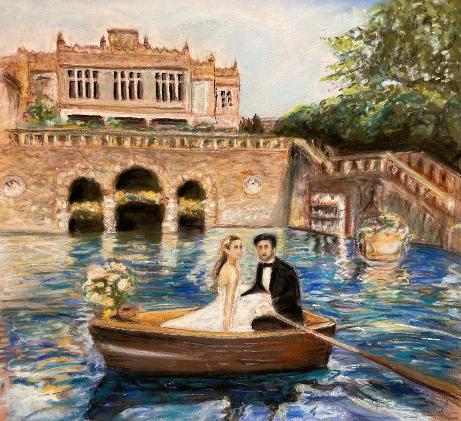 hands painted wedding pastel 