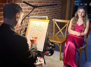 seated wedding drawing 