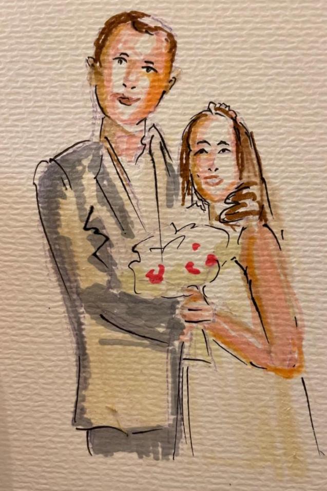 Norfolk wedding watercolour artist 